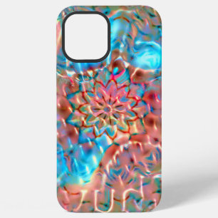 Blühender Pfirsich und Aquamarin unter gehämmertem iPhone 12 Pro Max Hülle