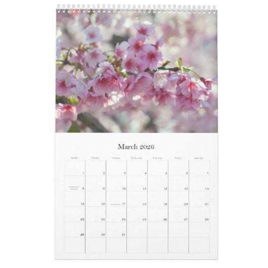 Blühender Pfirsich- und Kirschkalender 2025 Kalender (Mär 2026)