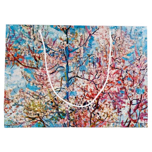 Blühender Pfirsichbaum, Van Gogh große Geschenktas Große Geschenktüte (Rückseite)