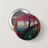 Blühender Pflaumen-Baum Van Gogh Button (Vorne & Hinten)