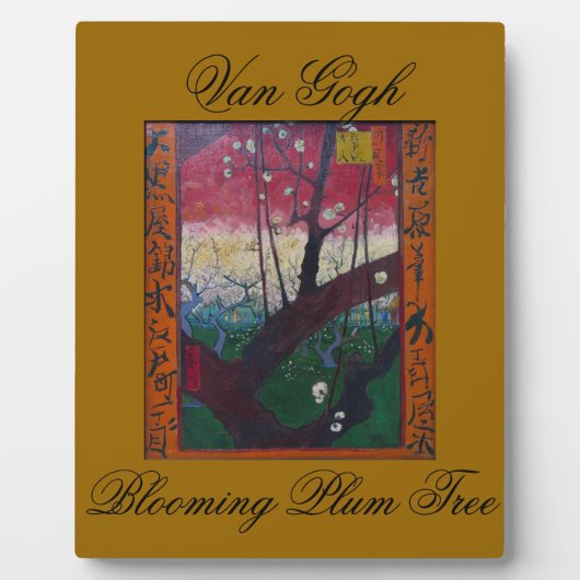 Blühender Pflaumen-Baum Van Gogh Fotoplatte (Vorderseite)