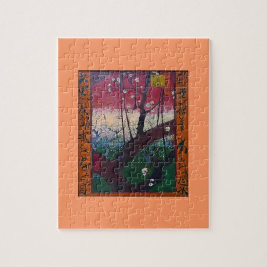 Blühender Pflaumen-Baum Van Gogh Puzzle (Vertikal)