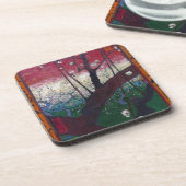 Blühender Pflaumen-Baum Van Gogh Untersetzer (Linke Seite)