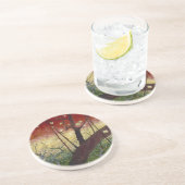 Blühender Pflaumenbaum Untersetzer (Seite)