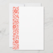 Blühender Rahmen Hochzeitseinladung Coral Pink Einladung (Rückseite)