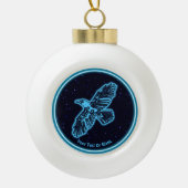 Blühender Raven auf Stars Keramik Kugel-Ornament (Vorderseite)