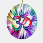 Blühender Regenbogen Lotus OM Keramikornament (Links)