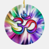 Blühender Regenbogen Lotus OM Keramikornament (Hinten)