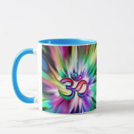 Blühender Regenbogen Lotus OM Tasse
