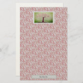 Blühender rosa Baum Briefpapier (Vorne/Hinten)