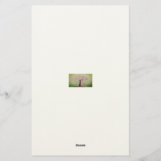 Blühender rosa Baum Briefpapier (Rückseite)