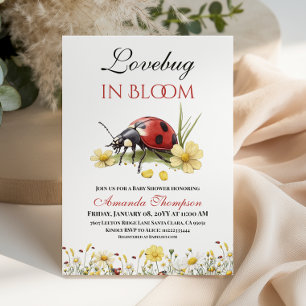 Blühender roter Lovebug im Blumen-Garten - Babysho Einladung