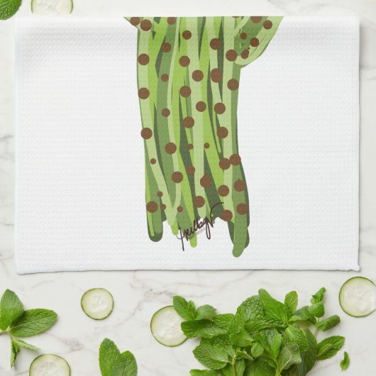 Blühender Saguaro-Kaktus Geschirrtuch (Gefaltet)