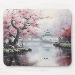 Blühender Sakura Garten Traditioneller Garten Mousepad