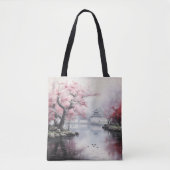 Blühender Sakura Garten Traditioneller Garten Tasche (Vorderseite)