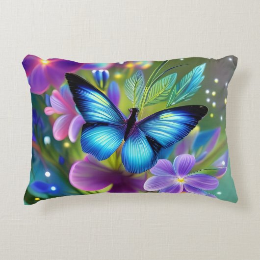 Blühender Schmetterling in Fairy Garden Dekokissen (Vorderseite)