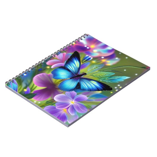 Blühender Schmetterling in Fairy Garden Notizblock (Linke Seite)