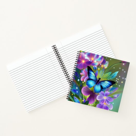 Blühender Schmetterling in Fairy Garden Notizblock (Innenseite)