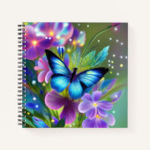 Blühender Schmetterling in Fairy Garden Notizblock (Vorderseite)