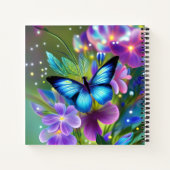 Blühender Schmetterling in Fairy Garden Notizblock (Rückseite)