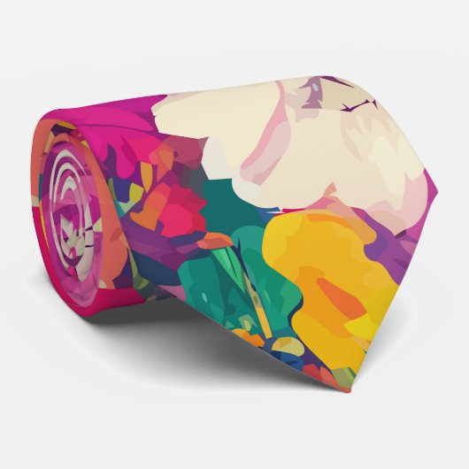 Blühender Sommer Blumengarten Krawatte (Gerollt)