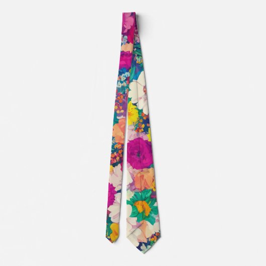 Blühender Sommer Blumengarten Krawatte (Rückseite)