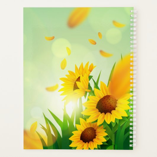 Blühender Sonnenblumenplaner Planer (Rückseite)