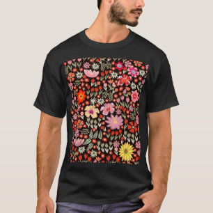 Blühender Teppich: Blühender Vintag Nahtlos. T-Shirt