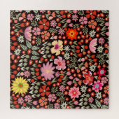 Blühender Teppich: Blumen Vintage nahtlos. Puzzle (Horizontal)