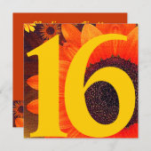 Blühender Traum 16 . Geburtstag Einladung individu (Vorne/Hinten)