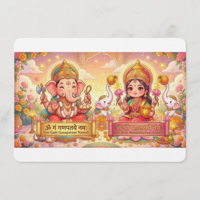 Blühender Überfluss - Ganesha & Lakshmi (Vorderseite)
