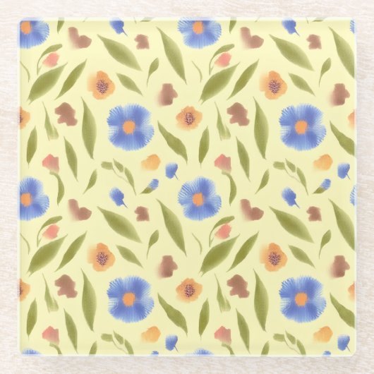 Blühender Untersetzer aus Gartenglas (Vorderseite)