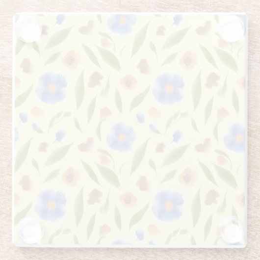 Blühender Untersetzer aus Gartenglas (Rückseite)