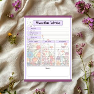 Blühender Violetter Garten _ Krankheitsdatensammlu Notizblock