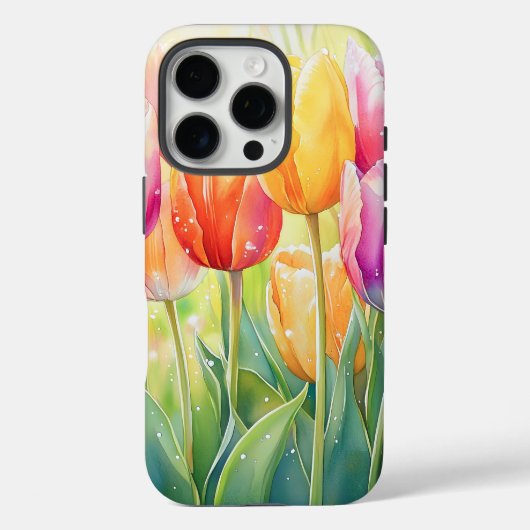 Blühender Wasserfarbener Frühlingsgarten Case-Mate iPhone Hülle (Rückseite)
