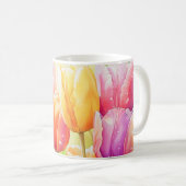 Blühender Wasserfarbener Frühlingsgarten Kaffeetasse (VorderseiteRechts)