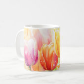 Blühender Wasserfarbener Frühlingsgarten Kaffeetasse (Vorderseite Links)