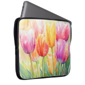 Blühender Wasserfarbener Frühlingsgarten Laptopschutzhülle (Vorne Rechts)