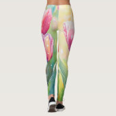 Blühender Wasserfarbener Frühlingsgarten Leggings (Rückseite)