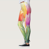 Blühender Wasserfarbener Frühlingsgarten Leggings (Links)