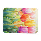 Blühender Wasserfarbener Frühlingsgarten Magnet (Horizontal)