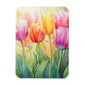 Blühender Wasserfarbener Frühlingsgarten Magnet (Vertikal)