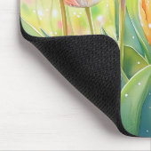 Blühender Wasserfarbener Frühlingsgarten Mousepad (Ecke)