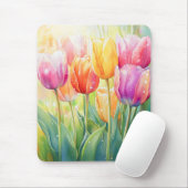 Blühender Wasserfarbener Frühlingsgarten Mousepad (Mit Mouse)