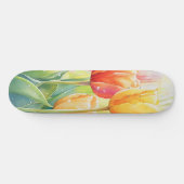 Blühender Wasserfarbener Frühlingsgarten Skateboard (Horizontal)