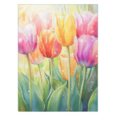 Blühender Wasserfarbener Frühlingsgarten Tischdecke (Vorderseite)