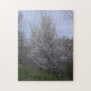 blühender weißer Baum auf dem Fluss Boise Puzzle