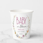 Blühender White Baby Shower Floral Paper Cup Pappbecher (Vorderseite)