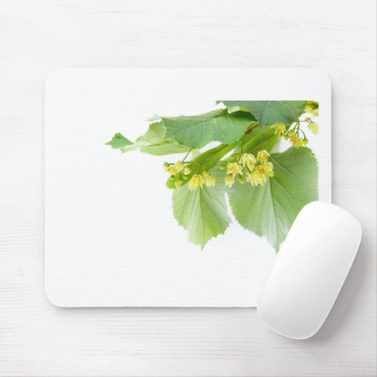 Blühender Zweig von limetree oder von Lindenbaum Mousepad (Mit Mouse)