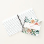 Blühendes Apricot Watercolor Floral Gästebuch Notizblock (Innenseite)